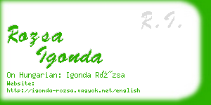 rozsa igonda business card